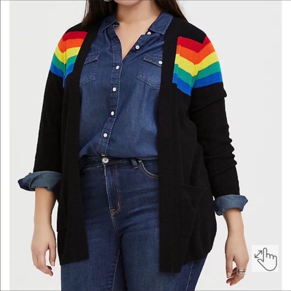 Torrid rainbow cardigan, Size 2